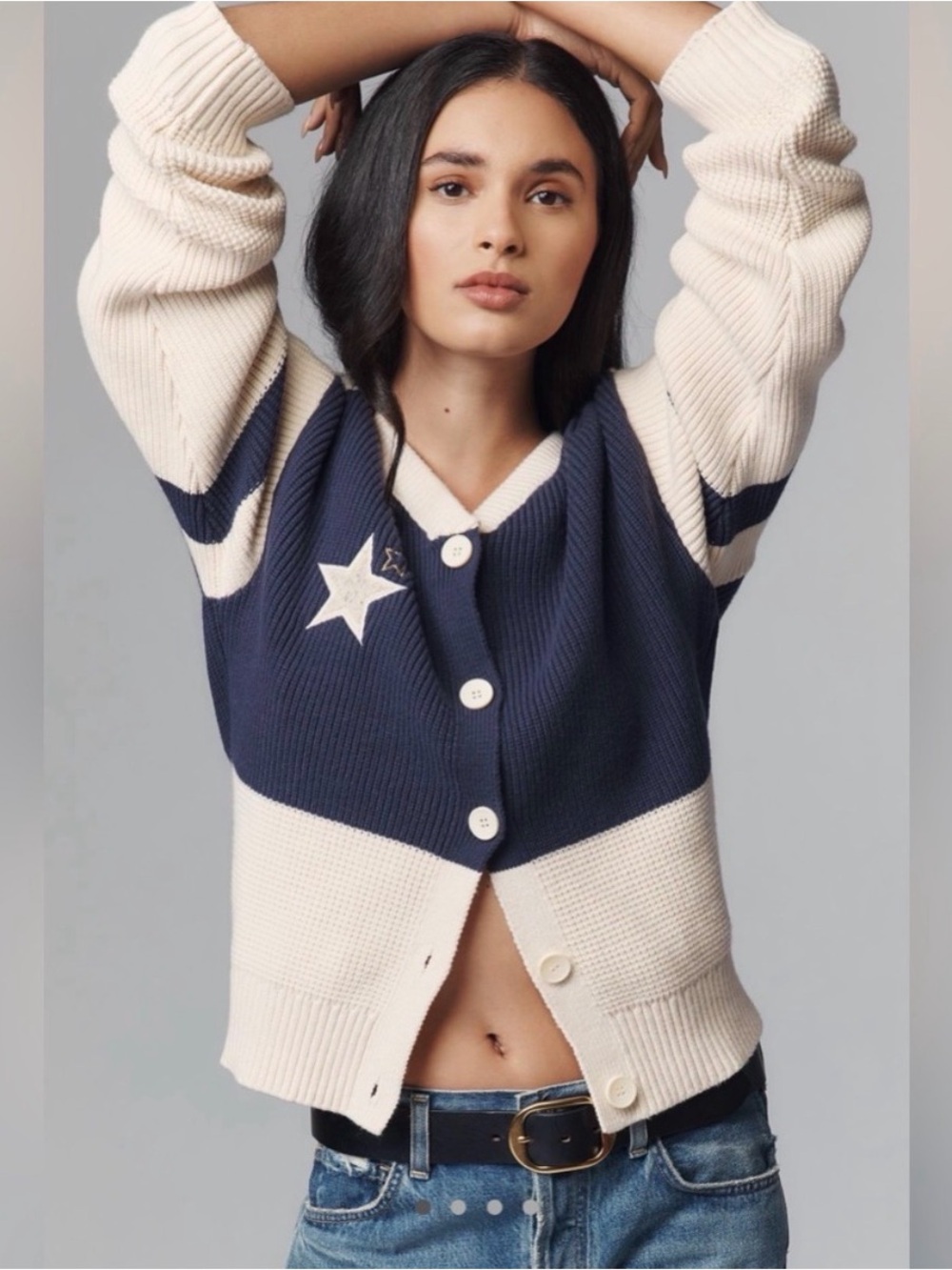 Anthropologie/ Daily Practice Quarterback Cardigan Sweater NWT